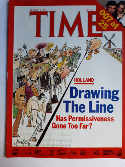 Time magazine Holland Drawing The Line Has Permissiveness Gone Too Far 007 at 25 10.08.1987 August 1987 No.32