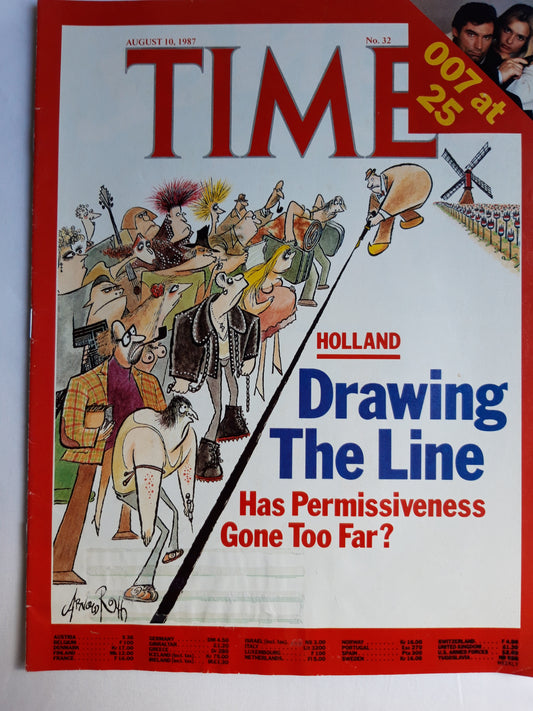 Time magazine Holland Drawing The Line Has Permissiveness Gone Too Far 007 at 25 10.08.1987 August 1987 No.32