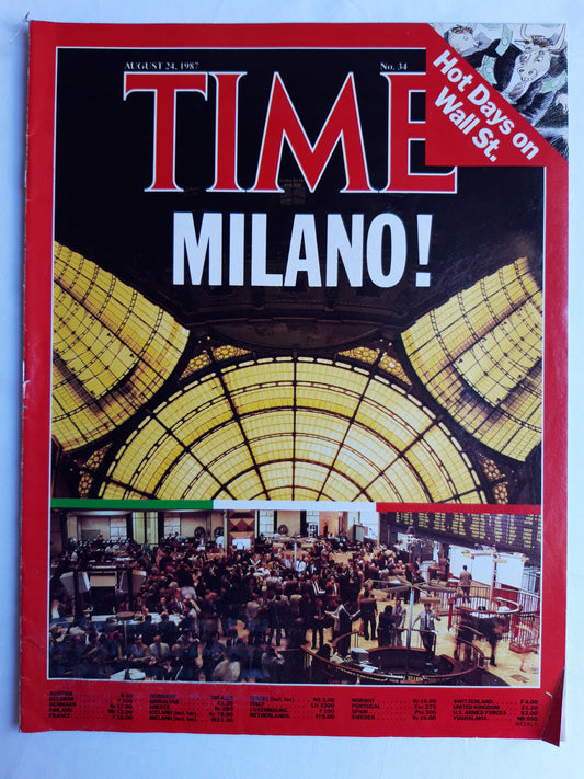 Time magazine Milano! Hot Days on Wall St. 24.08.1987 August 1987 No.34