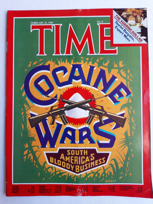 Time Magazine Cocaine Wars South America`s Bloody Business The Soaring Dollar 25.02.1985 25. Februar 1985 No.8