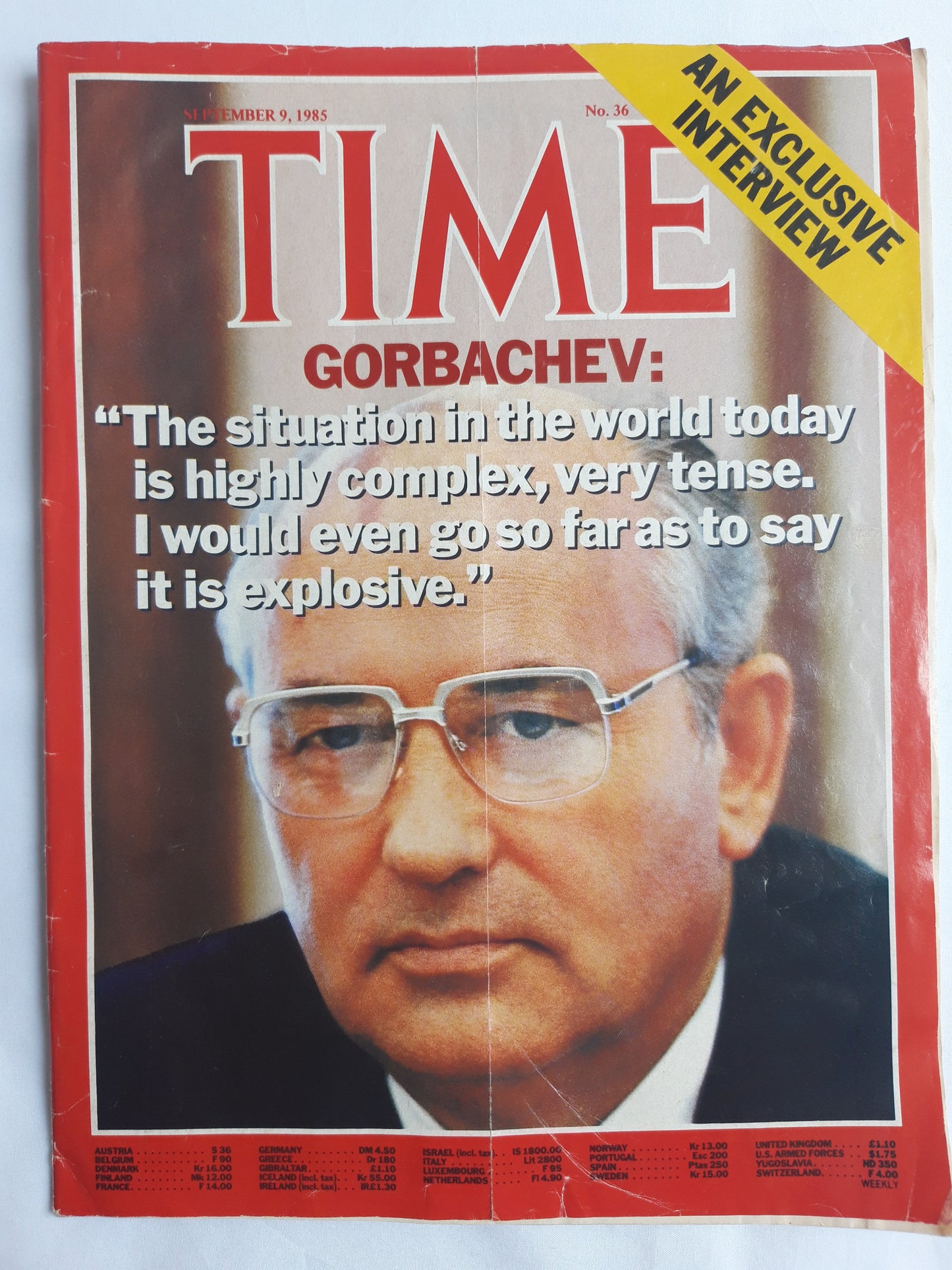 Time magazine Mikhail Gorbachev 09.09.1985 September 1985 No.36