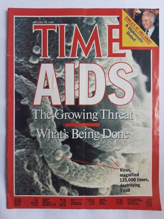 Time magazine AIDS Virus The Growing Threat What`s Being Done Virus Smiles At Helsinki A Diplomatic Debut Shevardnadze 12.08.1985 August 1985 No.32