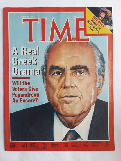 Time magazine A Real Greek Drama Papandreou Madonna America´s Sizzling New Star 27.05.1985 Mai 1985 No.21