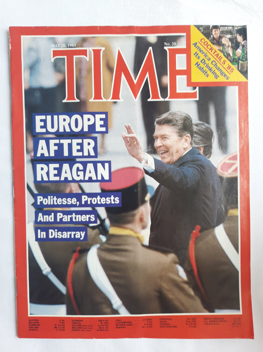 Time magazine Europe Arfer Ronald Reagan Cocktails `85 20.05.1985 Mai 1985 No.20
