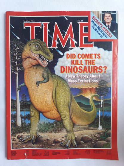 Time magazine Did Comets Kill The Dinosaurs? A New Theory About Mass Extinctions Ronald Reagan´s Worries From Nicaragua To Bitburg 06.05.1985 Mai 1985 No.18