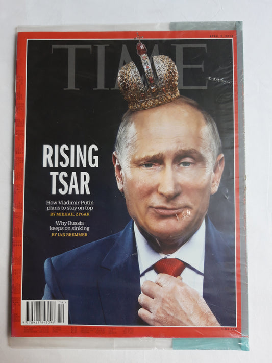 Time magazine Rising Tsar How Vladimir Putin plans to stay on top Why Russia keeps on sinking 02.04.2018 April 2018 OVP