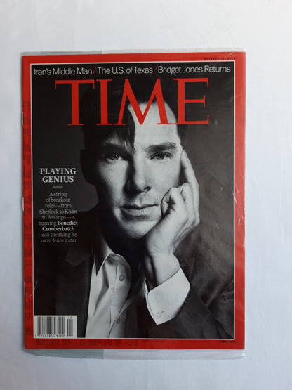 Time magazine Playing Genius Benedict Cumberbatch From Sherlock to Khan Iran`s Middle Man The U.S. of Texas Bridget Jones Returns 28.10.2023 Oktober 2023