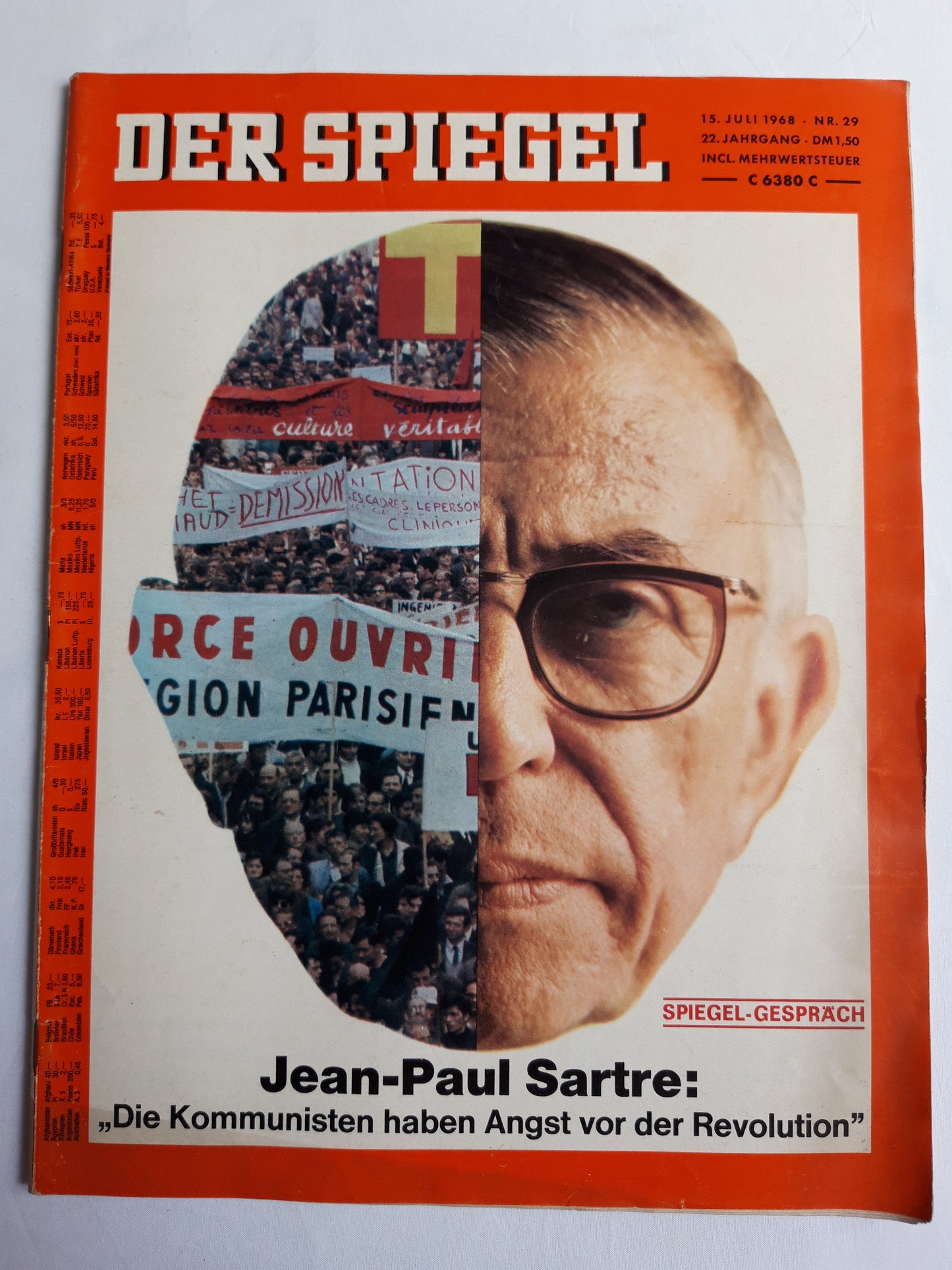 Der Spiegel Jean-Paul Sartre Die Kommunisten haben Angst vor der Revolution 15.07.1968 Juli 1968 C6380C
