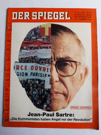 Der Spiegel Jean-Paul Sartre Die Kommunisten haben Angst vor der Revolution 15.07.1968 Juli 1968 C6380C