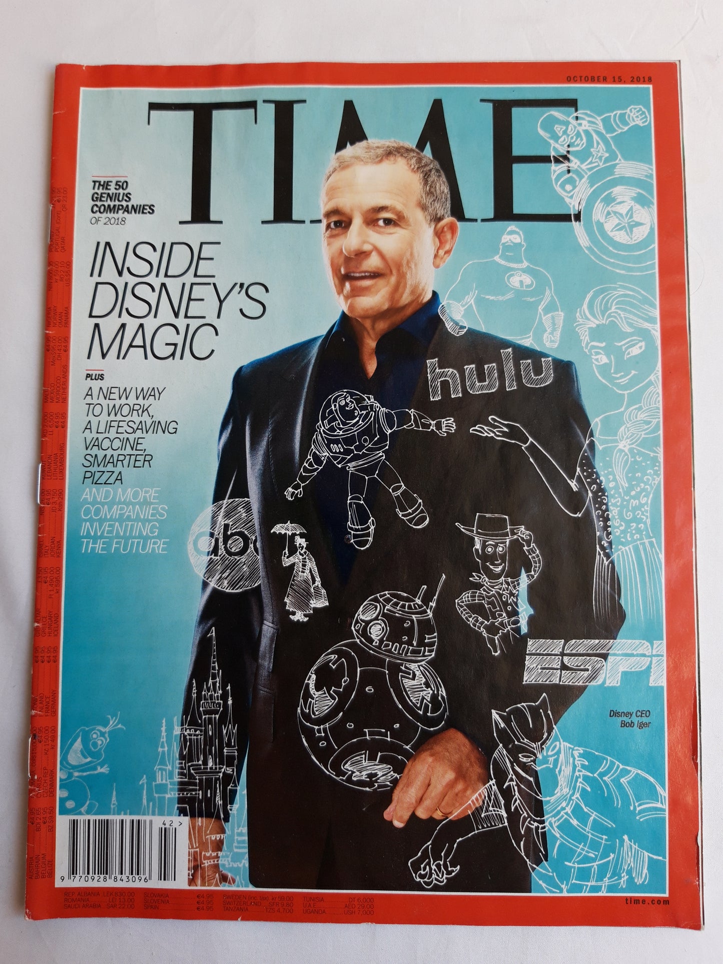 Time magazine Inside Disney`s Magic Lifesaving vaccine The 50 genius companies CEO Bob Iger