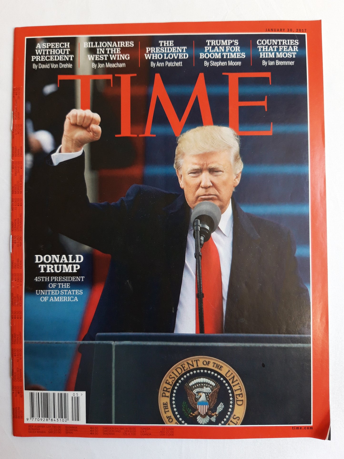 Time magazine Donald Trump 45zj President of the United States of America 30.01.2017 Januar 2017