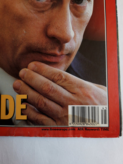 Time magazine Vladimir Putin Hello, comrade  Kremlin Russia`s President 10.11.2003 November 2003