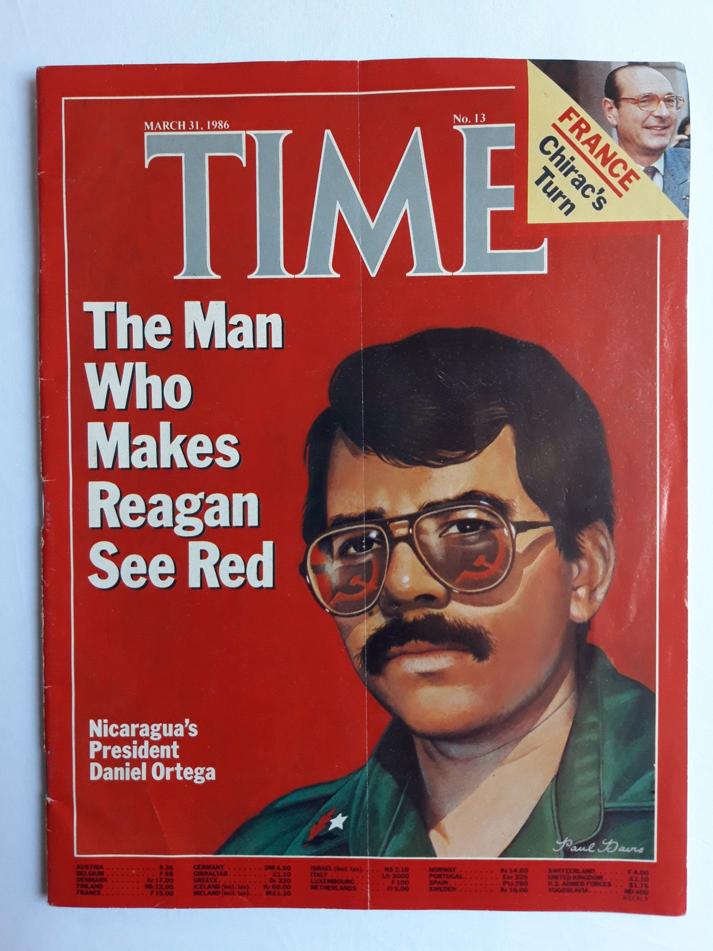 Time magazine The Man Who Makes Reagan See Red Nicaragua`s President Daniel Ortega 31.03.1986 März 1986