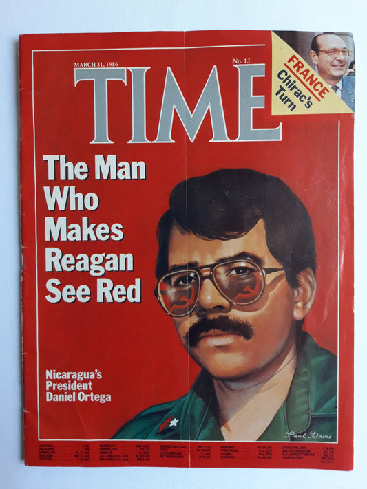 Time magazine The Man Who Makes Reagan See Red Nicaragua`s President Daniel Ortega 31.03.1986 März 1986