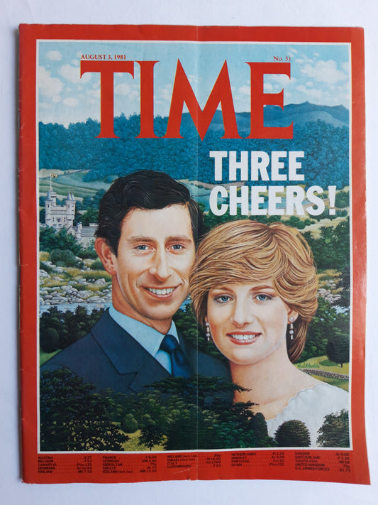 Time magazine Three Cheers! Prince Charles Princess Diana 03.08.1981 August 1981 No.31