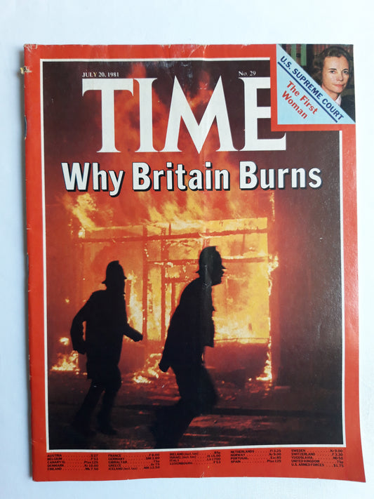 Time magazine Why Britain Burns U.S. Supreme Court The First Woman Sandra Day O`Connor 20.07.1981 Juli 1984 No. 29