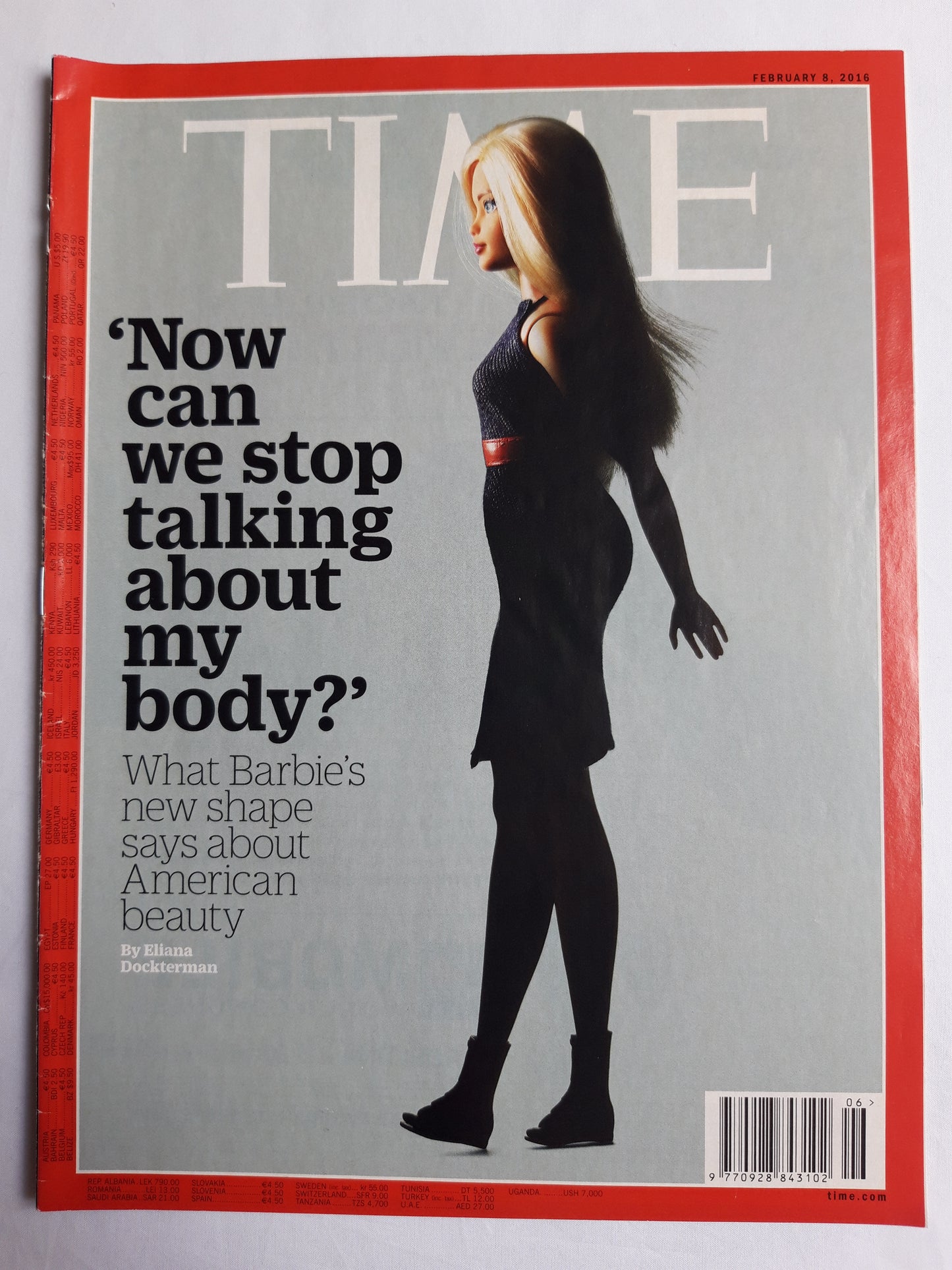 Time magazine Now can we stop talking about my body? What Barbie`s new shape says about American beauty 08.02.2016 Februar 2016