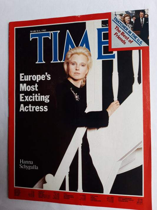 Time magazine Europe`s Most Exciting Actress Hanna Schygulla Tatcher in the U.S. 04.03.1985 März 1985 No.9