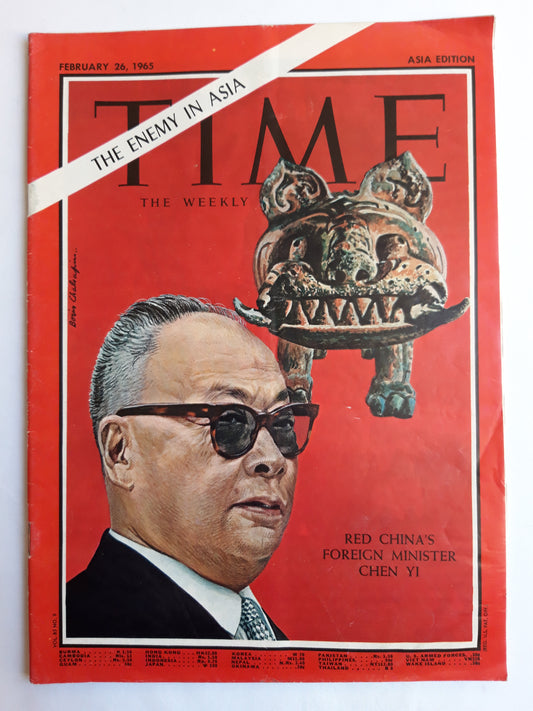 Time magazine The Enemy in Asia Red China's Foreign Minister Chen Yi 26. Februar 1965 26.02.1965
