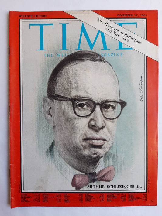 Time magazine Arthur Schlesinger Jr. The Historian as Participant And Vice Versa 17.12.1965 Dezember December 1965