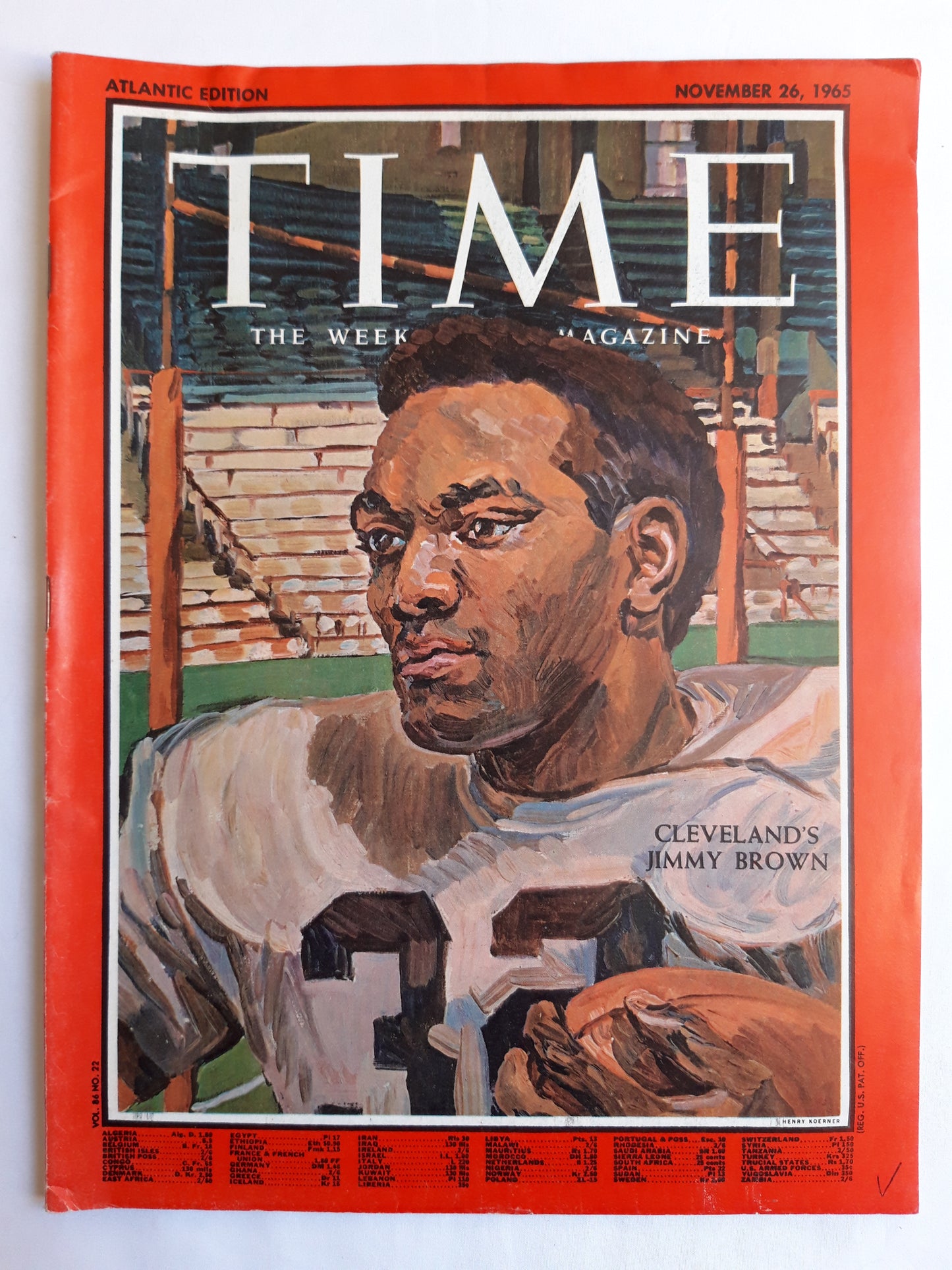 Time magazine Cleveland'a Jimmy Brown 26.11.1965 November 1965