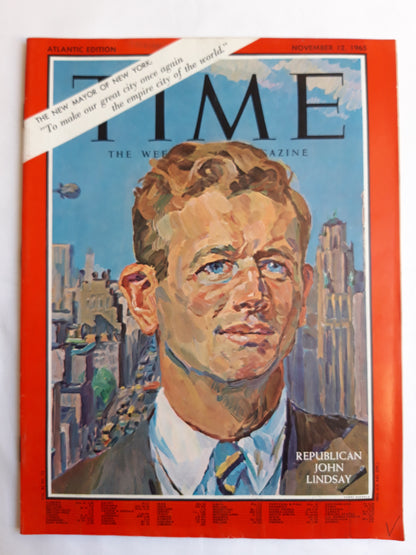 Time magazine Republican John Lindsay The new mayor of New York To make our great city once again the empire city of the world 12.11.1965 November 1965