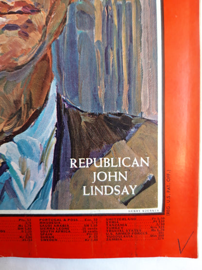 Time magazine Republican John Lindsay The new mayor of New York To make our great city once again the empire city of the world 12.11.1965 November 1965