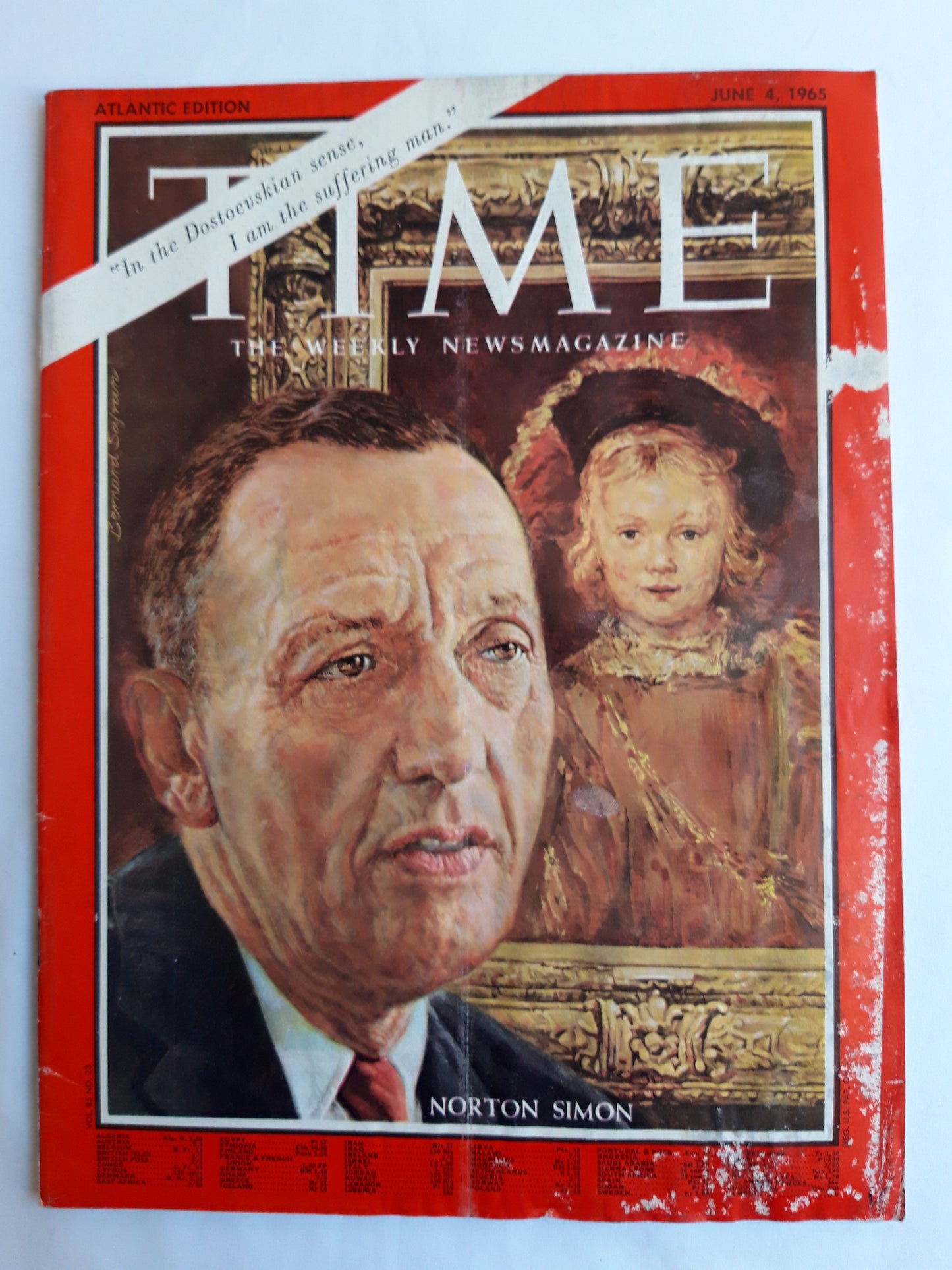 Time magazine Norton Simon In the Dostoevskian sense, I am the suffering man 04.06.1965 Juni 1965