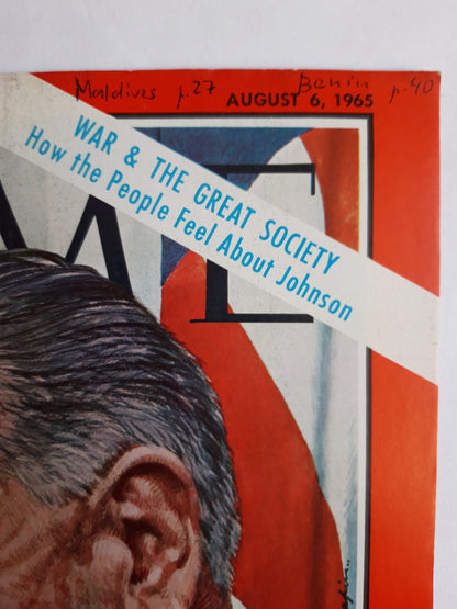 Time magazine President Johnson War&The great Society How the People Feel about Johnson 06.08.1965 August 1965