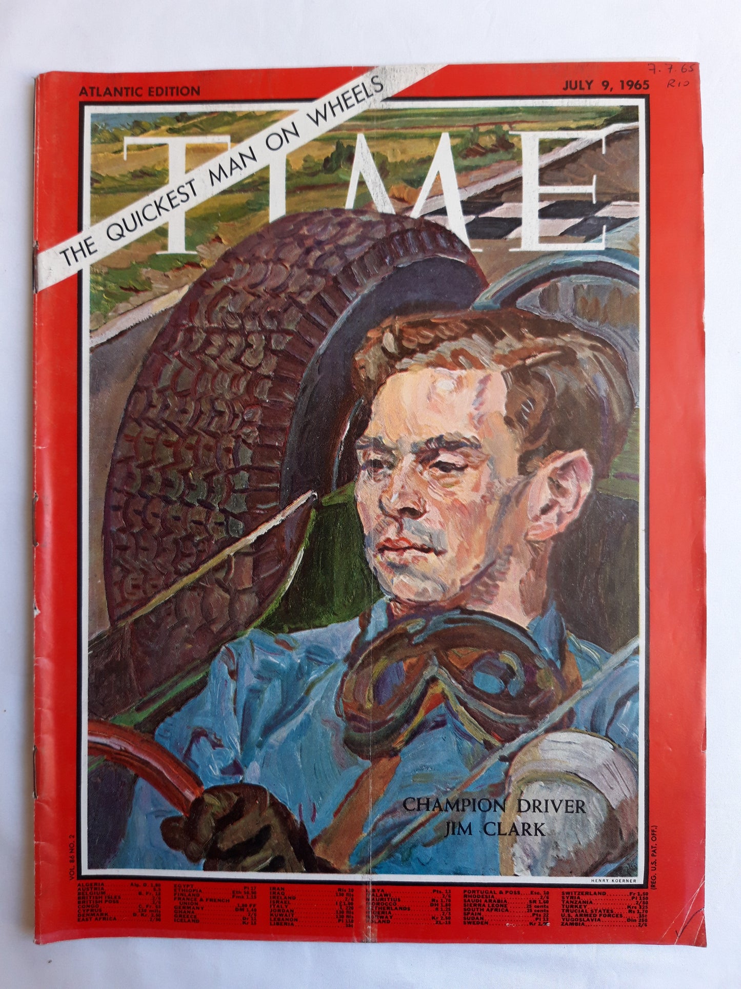 Time magazine Champion Driver Jum Clark The Quickest Man on wheels 09.07.1965 Juli July 1965