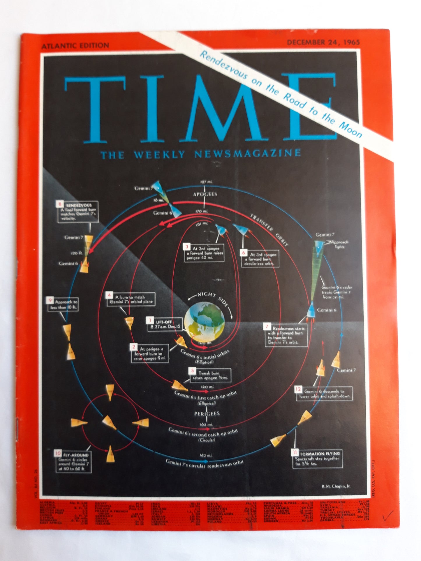 Time magazine Rendezvous on the Road to the Moon 24.12.1965 Dezember December 1965