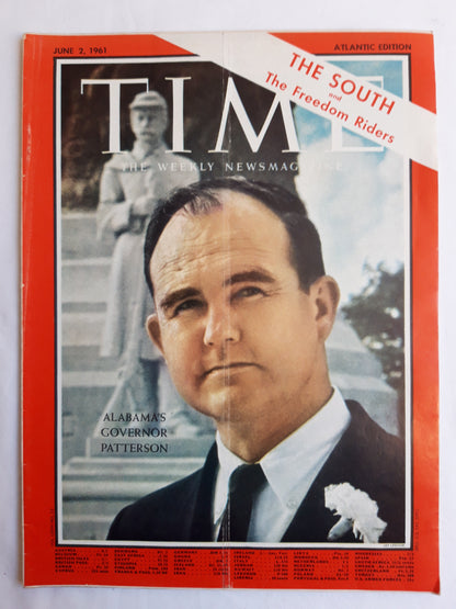 Time magazine Alabama`s Governor Patterson The South and The Freedom Riders 02.06.1961 Juni June 1961