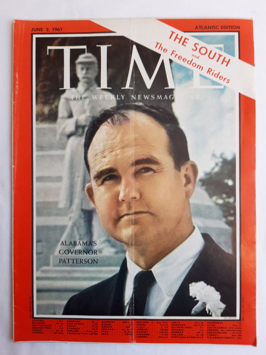 Time magazine Alabama`s Governor Patterson The South and The Freedom Riders 02.06.1961 Juni June 1961