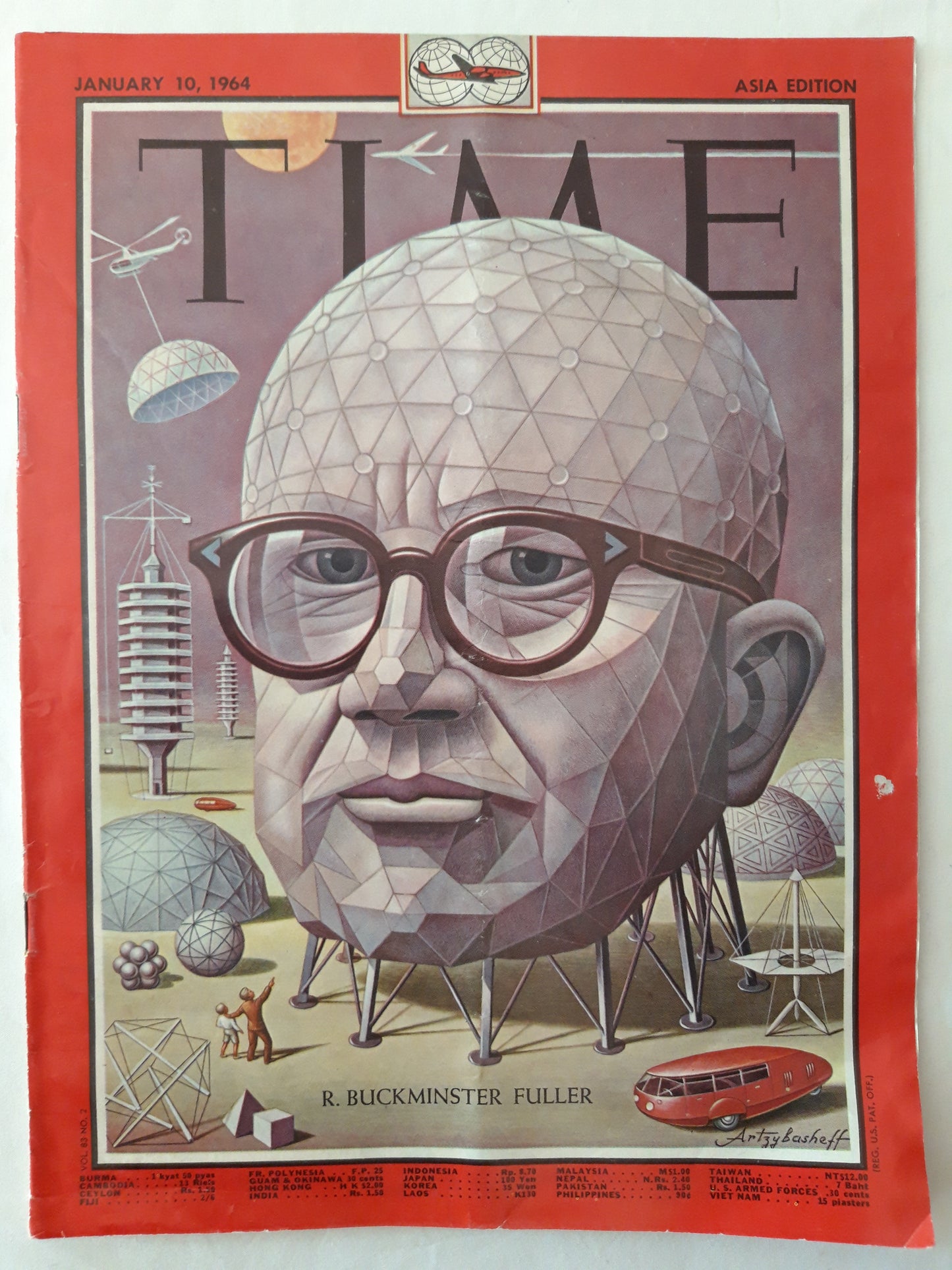 Time magazine R. Buckminster Fuller 10.01.1964 Januar January 1964