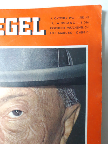 Der Spiegel Konrad Adenauers Vierzehn Jahre Nr. 41 09.10.1963 Oktober October 1963