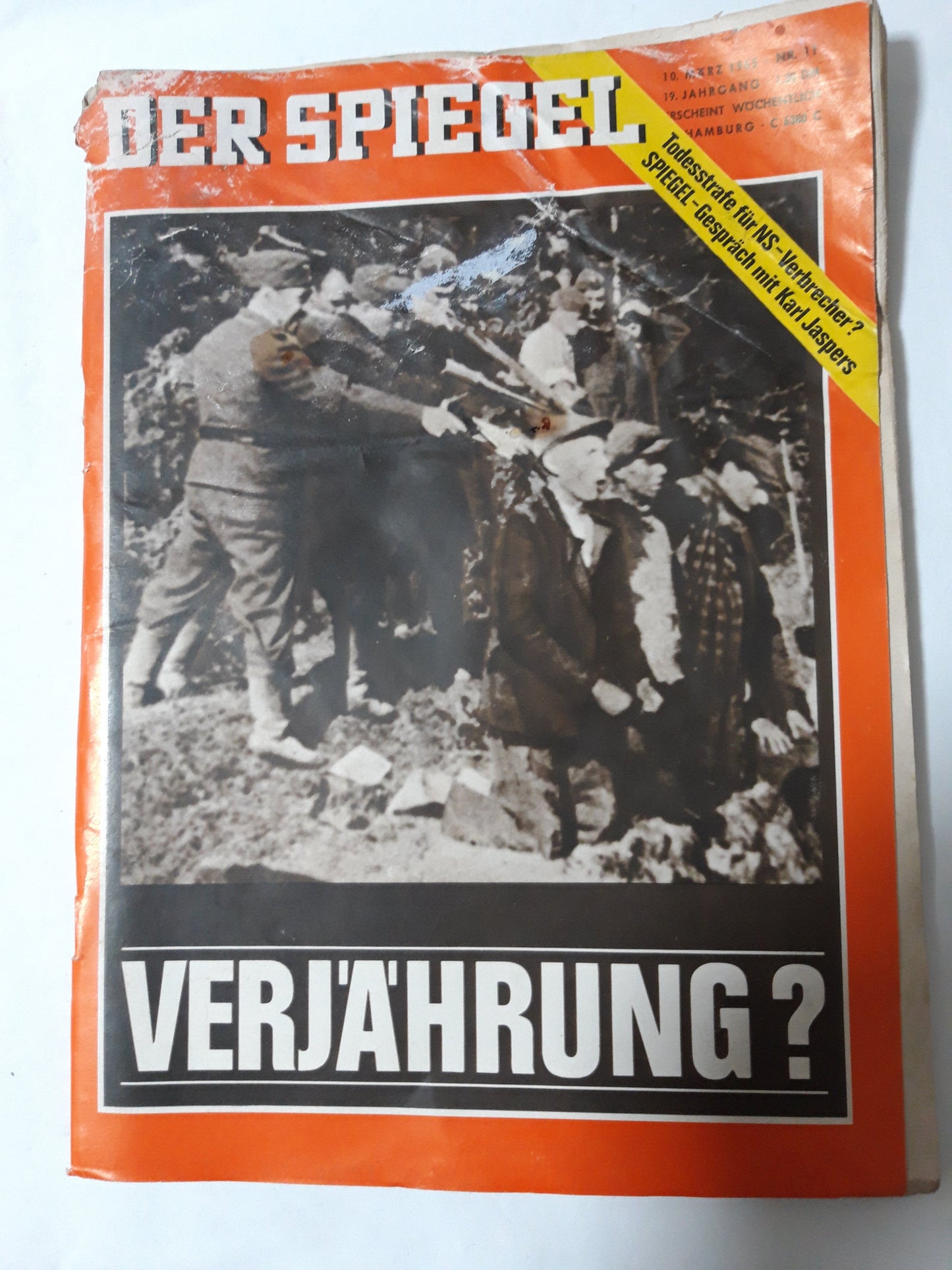 Der Spiegel Verjährung? Todesstrafe für NS-Verbrecher? Karl Jaspers Nr. 11 10.03.1965 März March 1965