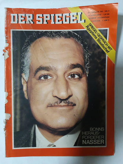 Der Spiegel Bonns Herausforderer Nasser Ägyptens Staatschef Nr. 9 24.02.1965 February 1965