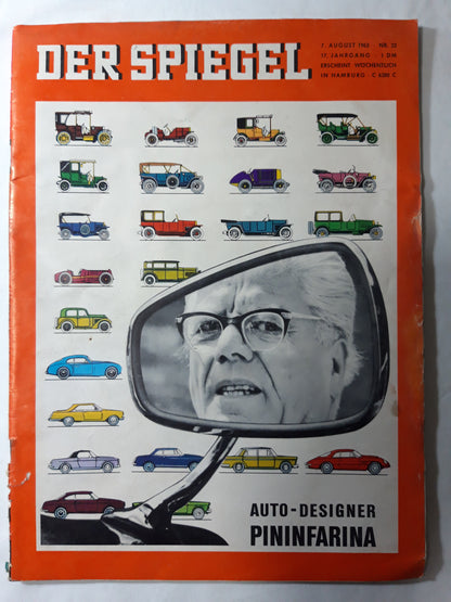 Der Spiegel Auto-Designer Pininfarina Nr. 32 07.08.1963 August 1963