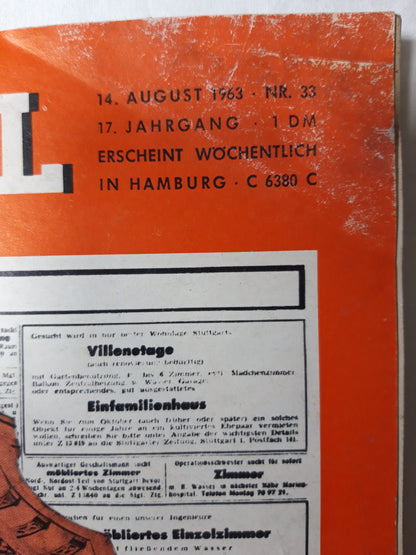Der Spiegel Mietgesuche Höhere Mieten in Altbauten Nr. 33 14.08.1963 August 1963