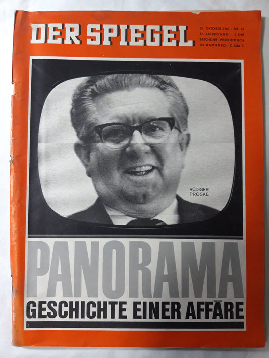 Der Spiegel Panorama Geschichte einer Affäre Rüdiger Proske 23.10.1963 Oktober October 1963