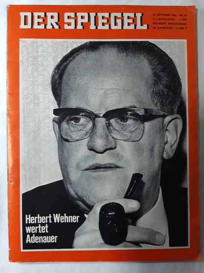 Der Spiegel Herbert Wehner wartet Adenauer Nr.39 25.09.1963 September 1963