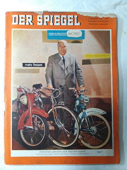 Der Spiegel Zweirad-Union der festen Hand Konzerngründer Odilo Burkart (Industrie) 03.12.1958 Dezember December 1958