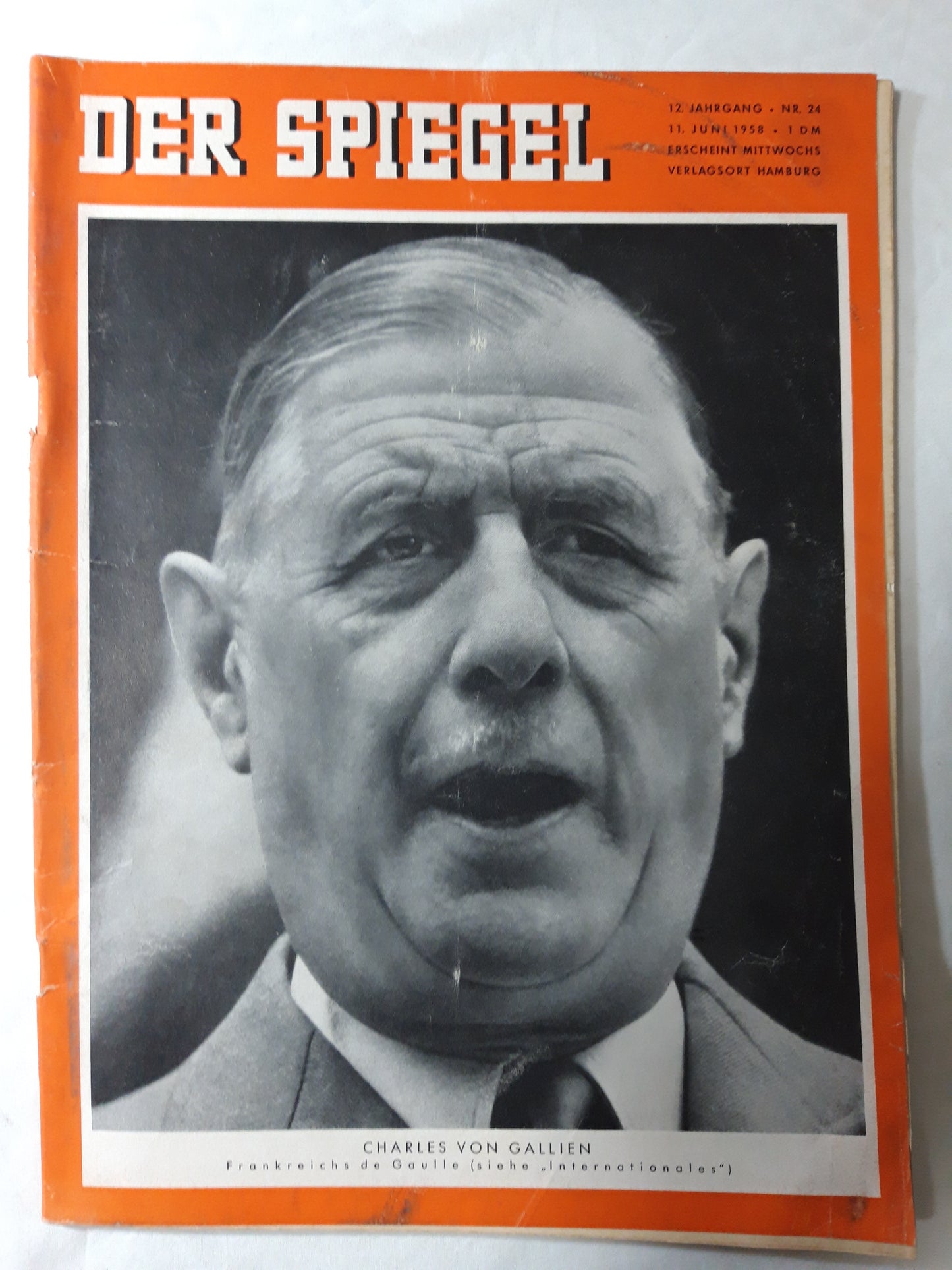 Der Spiegel Charles von Gallien Frankreichs de Gaulle (Internationales) Nr. 24 11.06.1958 Juni Juny 1958