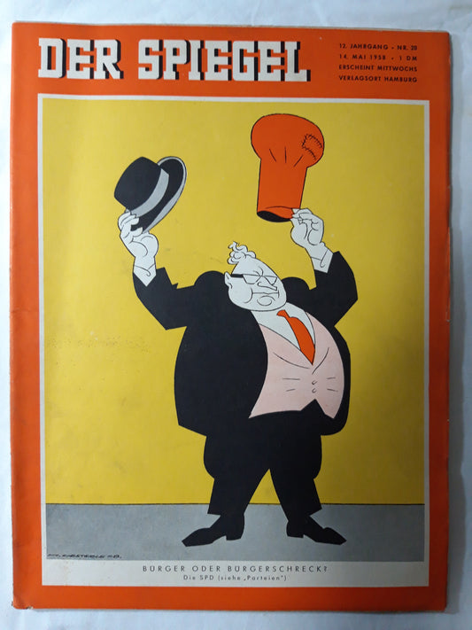 Der Spiegel Bürger oder Bürgerschreck? Die SPD (Parteien) 14.05.1958 Mai May 1958