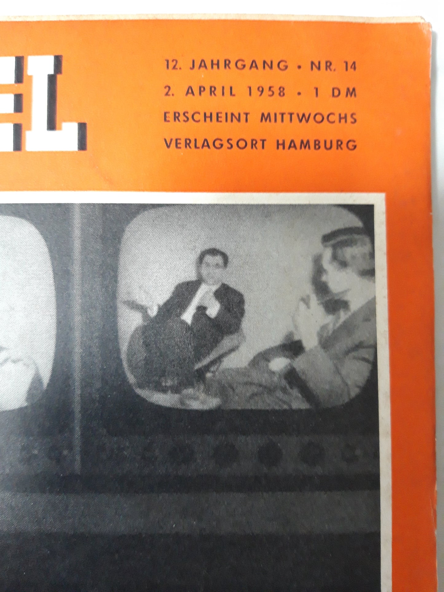 Der Spiegel Programm nach Schema A und B Fernsehdirektor Jedele 02.04.1958 April 1958
