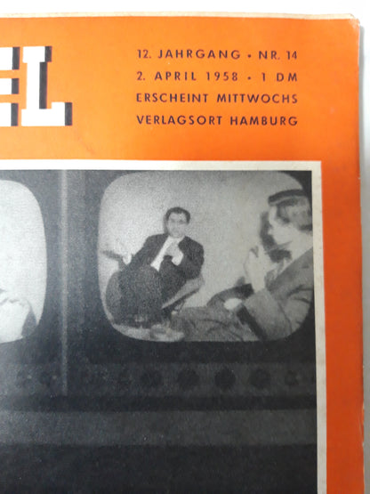 Der Spiegel Programm nach Schema A und B Fernsehdirektor Jedele 02.04.1958 April 1958