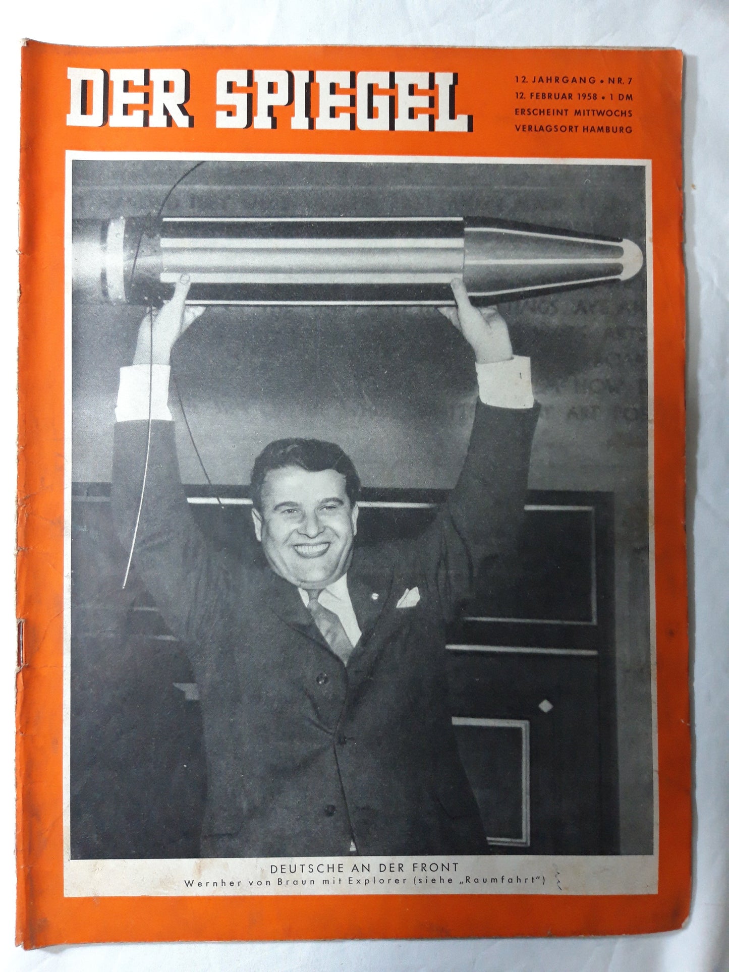 Der Spiegel Deutsche An der Front Wernher von Braun mit Explorer (Raumfahrt) 12.02.1958 February 1958