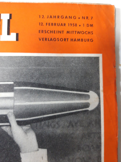 Der Spiegel Deutsche An der Front Wernher von Braun mit Explorer (Raumfahrt) 12.02.1958 February 1958