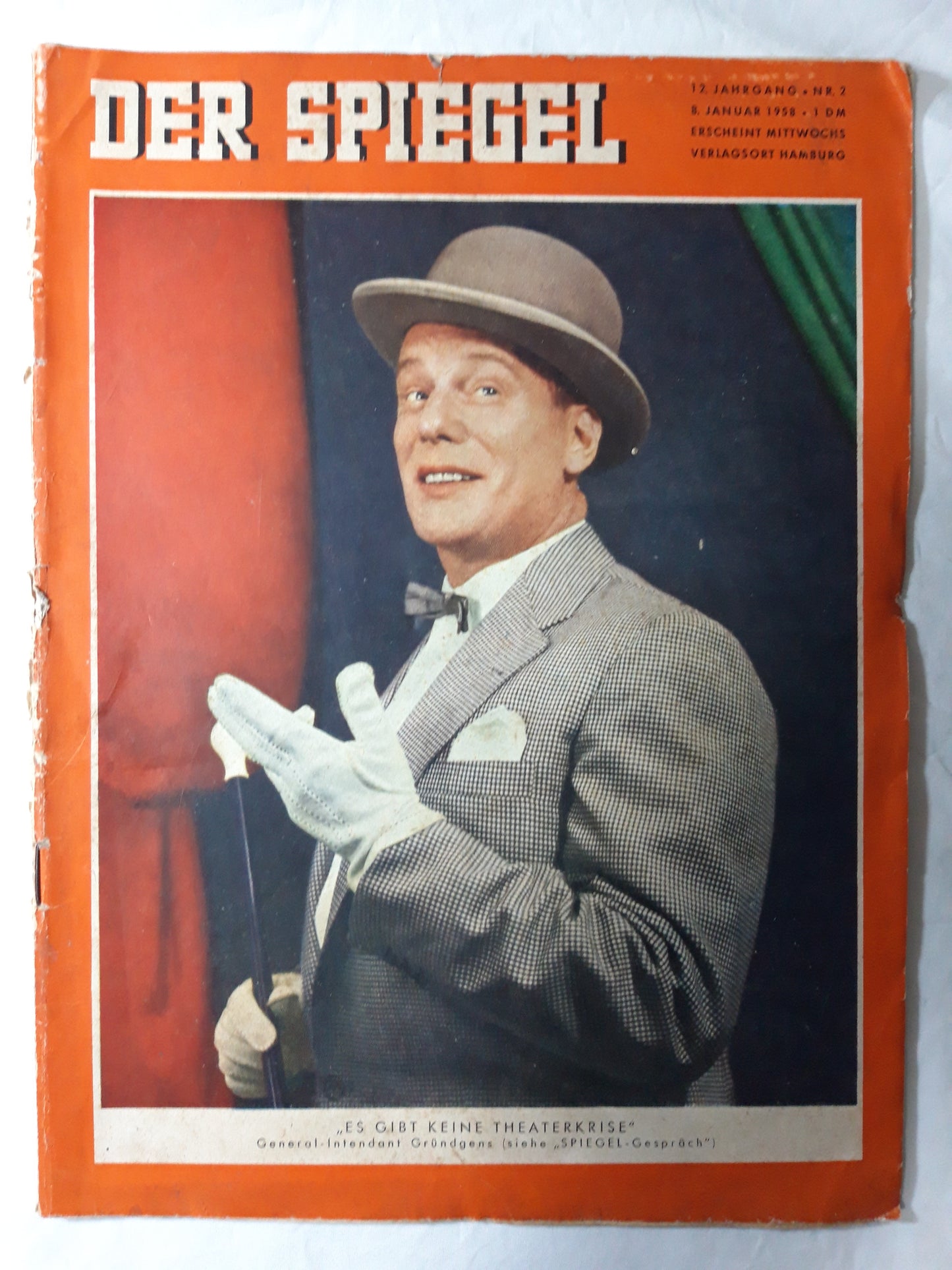 Der Spiegel Es gibt keine Theaterkrise General-Intendant Gründgens 08.01.1958 January 1958