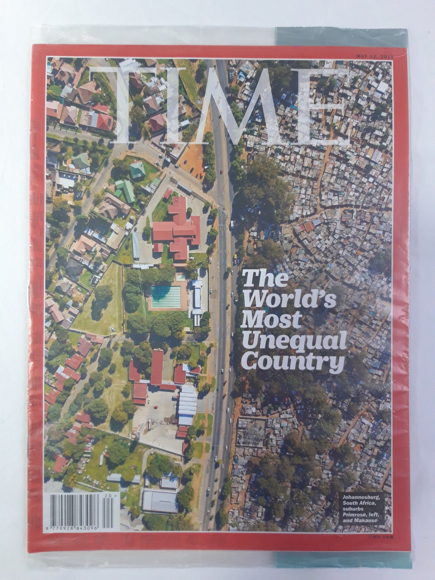 Time magazine The World`s Most Unequal Country Johannesburg, South Africa Primrose Makause original package OP OVP Originalverpackung 13.05.2019 Mai May 2019